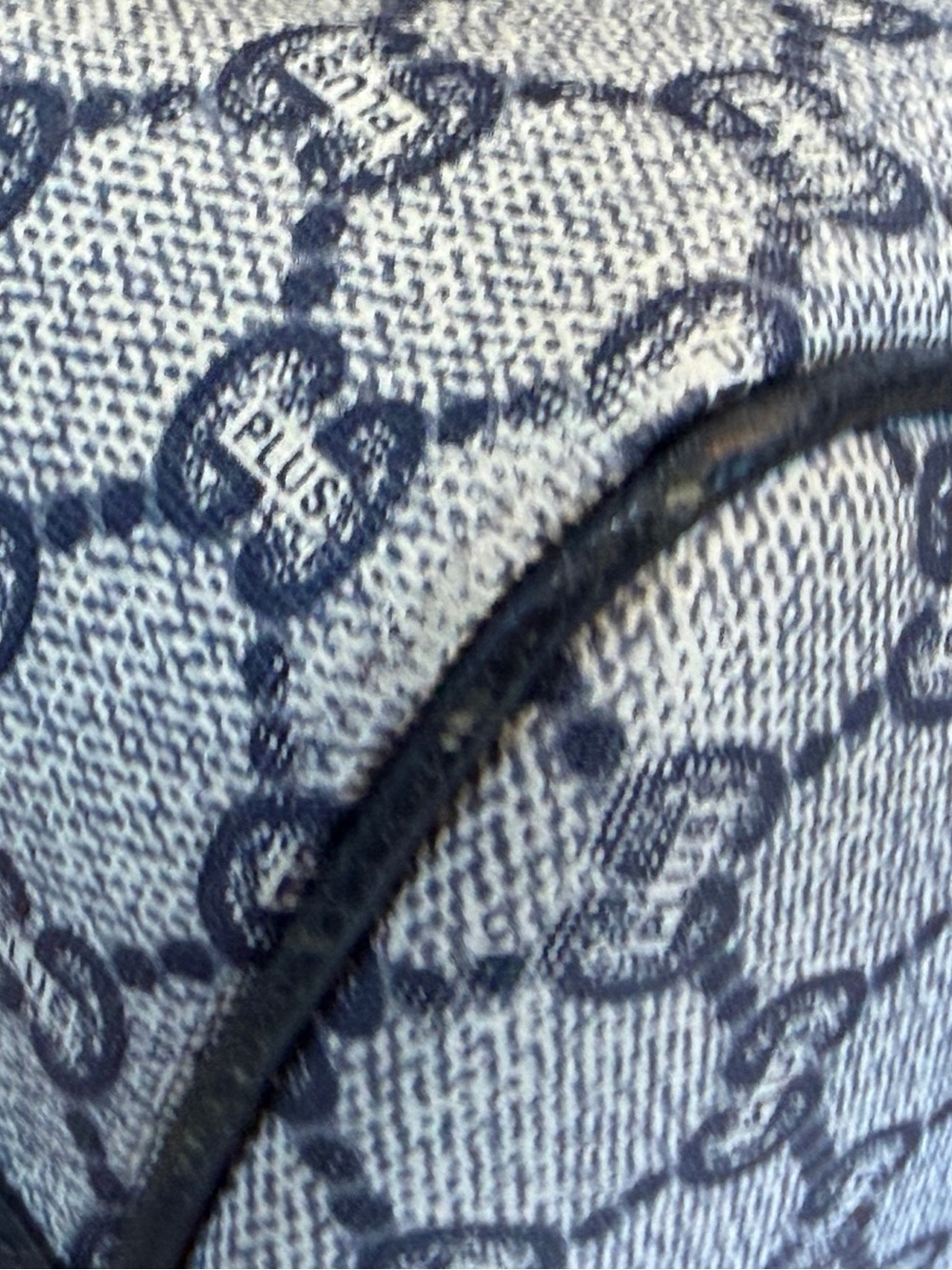 Vintage Gucci Plus GG Monogram Boston Bag - Rare Navy Blue/Black Coated Canvas - Picture 9 of 15